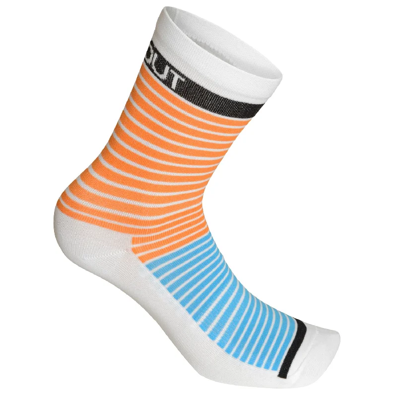 Thin trail leg bands-cycling clothing with crisp edge-Calze Dotout Stripe 2019 - Arancio azzurro