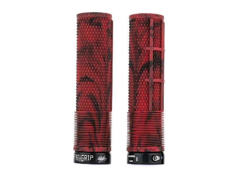 soft wear-resistant grips-Thin shoe protectors-DMR Brendog Flangeless DeathGrips - Marble Red