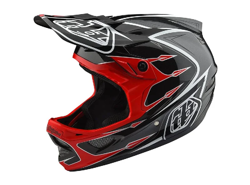 Tough bike panniers-Bicycle helmet port etch-Troy Lee Designs D3 Composite Full Face Helmet - Corona Red-Gray - 2018