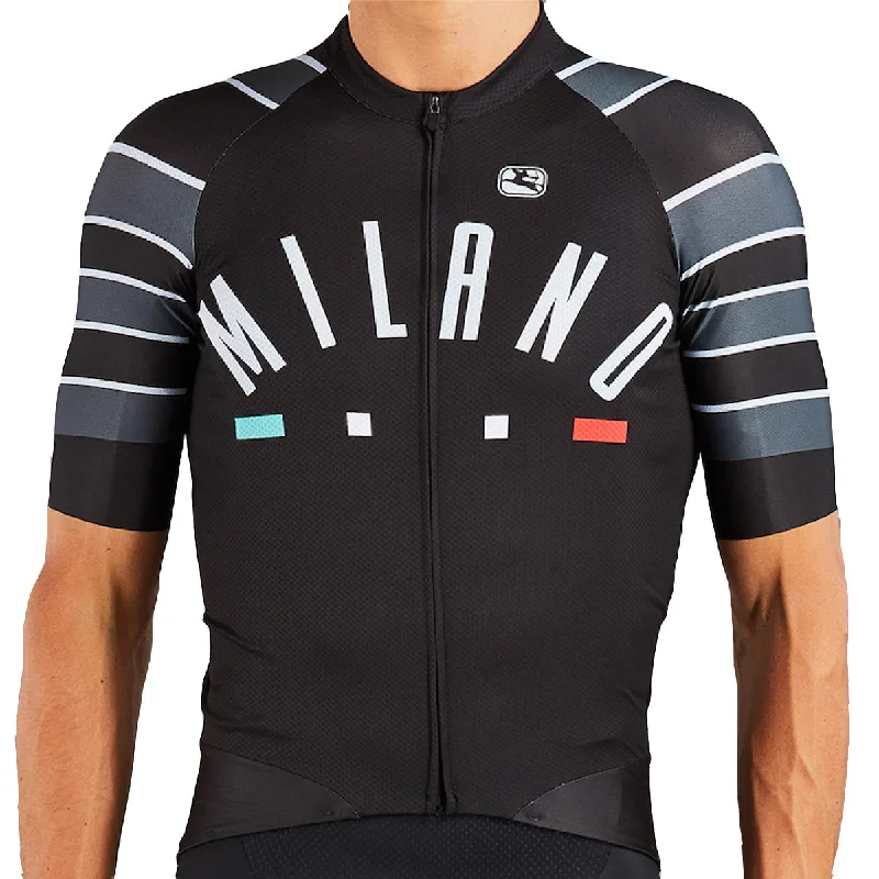 Soft trail jersey-cycling clothing for quick fix-Maglia Giordana Scatto Pro Moda Milano - Nero grigio