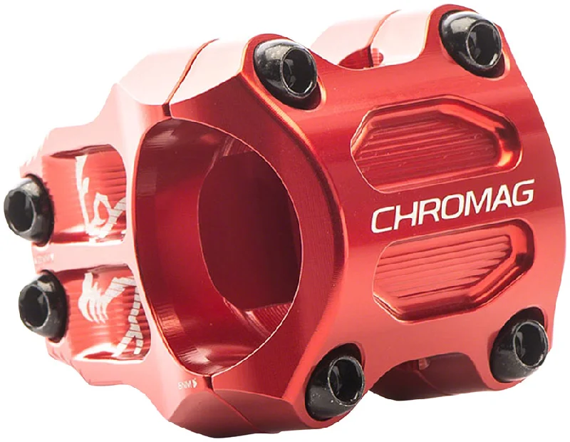 Lightweight trail gloves-Tough trail shields-Chromag Riza Stem - 45mm 31.8mm Clamp +/-0 Red