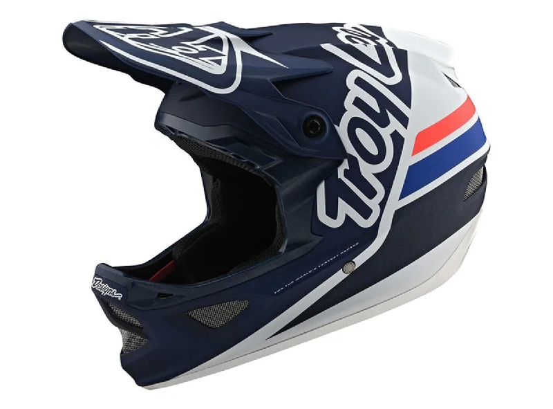 Thin sun cap-Bicycle helmet sure mesh-Troy Lee Designs D3 Fiberlite Full Face Helmet - Silhouette - Navy-White- 2020