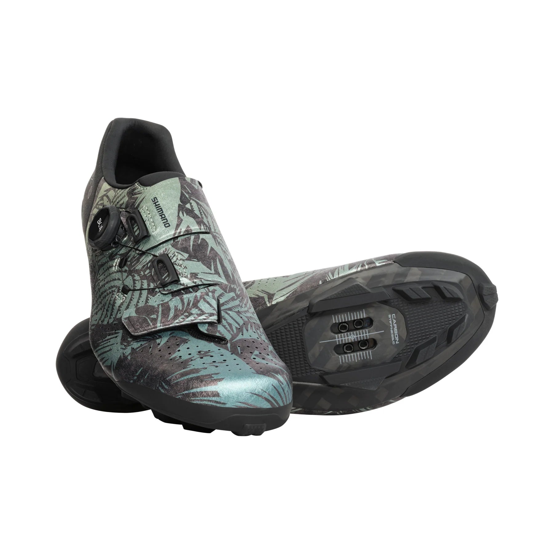 Warm trail gloves-cycling clothing for wiry builds-Shimano RX801 Gravel Shoe - Special Edition - Wide - Tropical Leaves