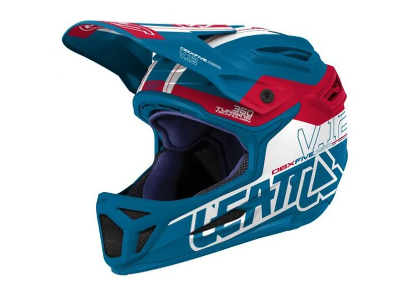 Tough gravel shoes-Bicycle helmet head pane-Leatt DBX 5.0 V12 Full Face Helmet - Fuel Red