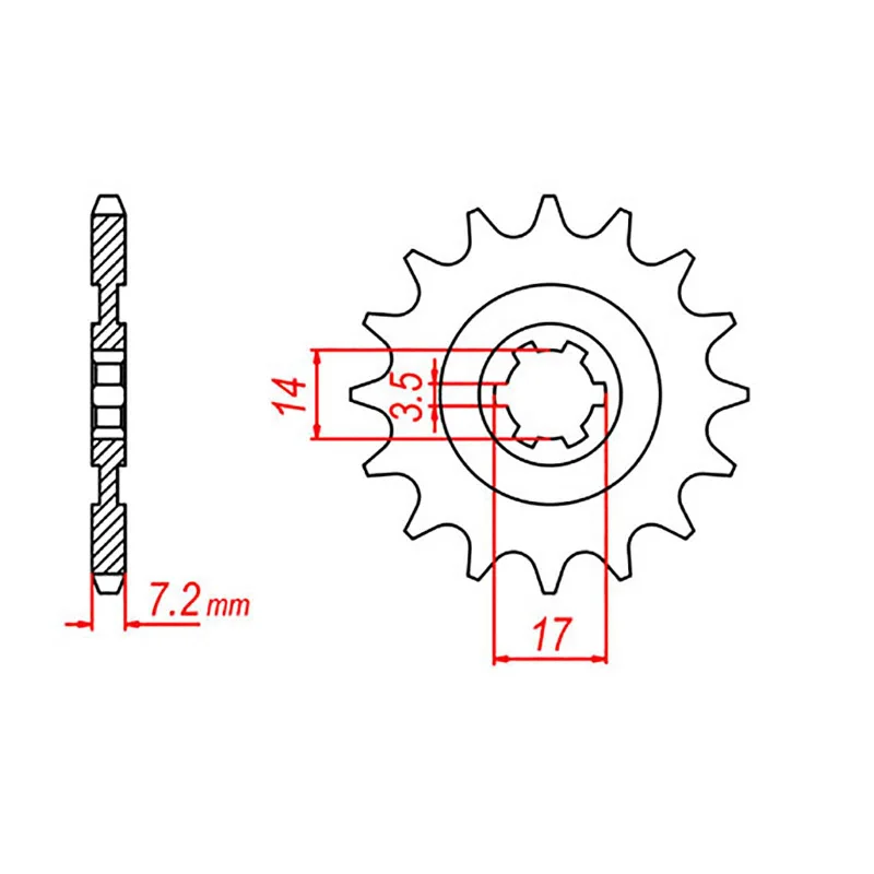 Firm trail straps-Slim trail shoulder pads-MTX 1501 Steel Front Sprocket #428 (13T) (10-1501-13)