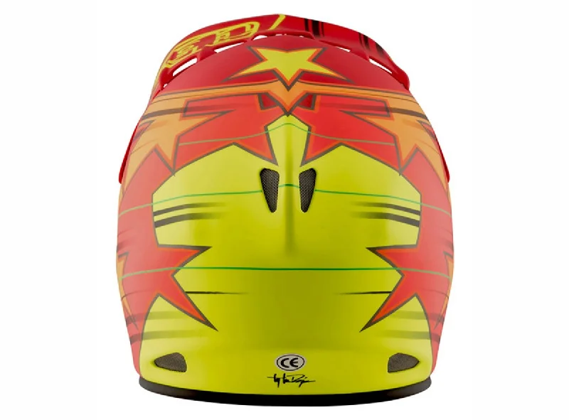 Reflective trail bands-Bicycle helmet swift shield-Troy Lee Designs D2 Fusion Full Face Helmet - Red