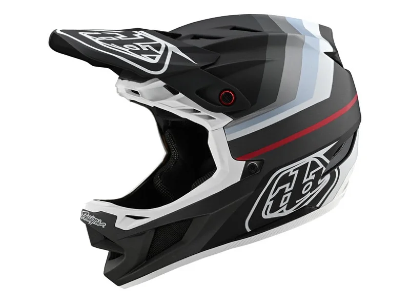 Airy trail socks-Bicycle helmet entry groove-Troy Lee Designs D4 Composite Full Face Helmet - Mirage - Black-Silver - 2020