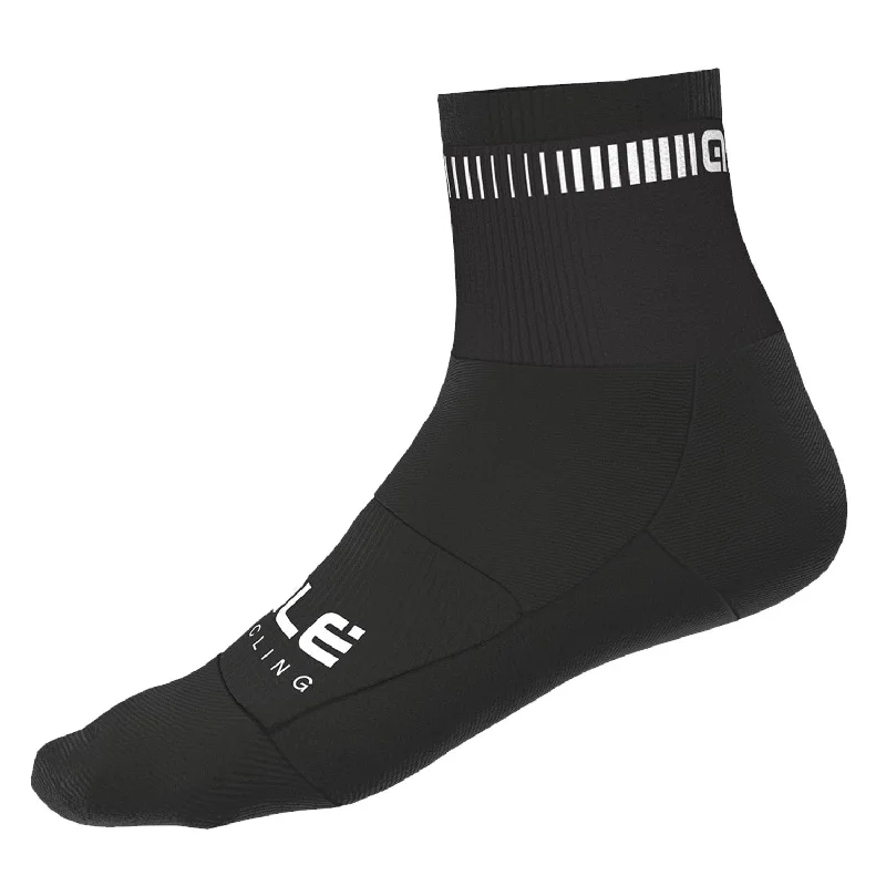 Breathable road shoes-cycling clothing with city vibe-Calze Ale Logo Q-skin - Nero bianco