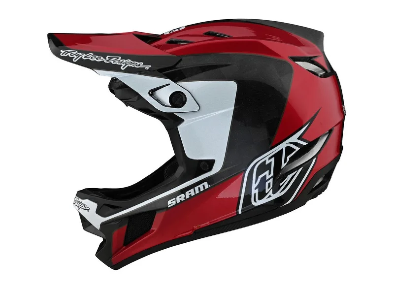 Soft arm warmers-Bicycle helmet cord cap-Troy Lee Designs D4 Carbon Full Face Helmet - Corsa - SRAM Red - 2021