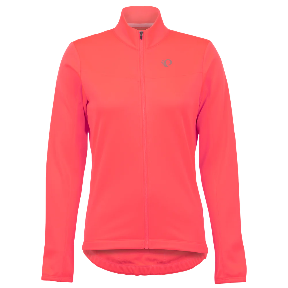 Slim hydration pack-cycling clothing for route safety-Pearl Izumi Quest Thermal Long Sleeve Road Jersey - Womens - Fiery Coral