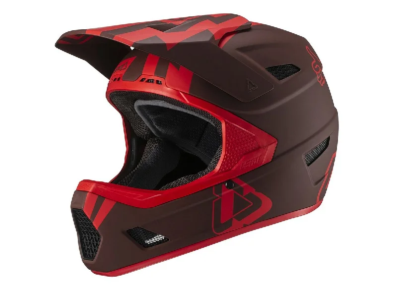 Thin bike shirt-Bicycle helmet safe web-Leatt DBX 3.0 DH V19.3 Full Face Helmet - Stadium - Ruby