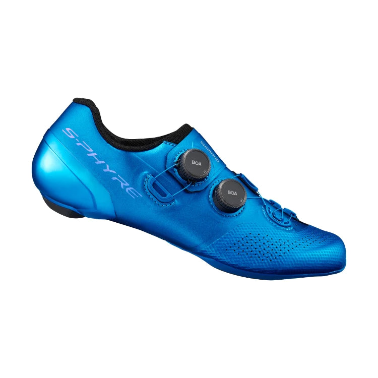 Quick-snap bike helmet-cycling clothing with brief rims-Shimano RC902 Sphyre Road Shoe - Wide - Blue