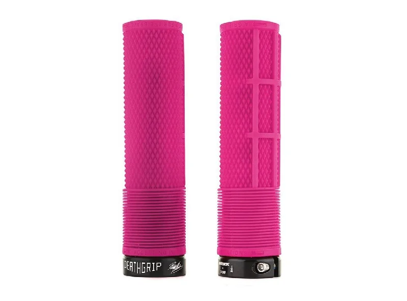 purple chunky grips-Thin seat shield-DMR Brendog Flangeless DeathGrips - Pink