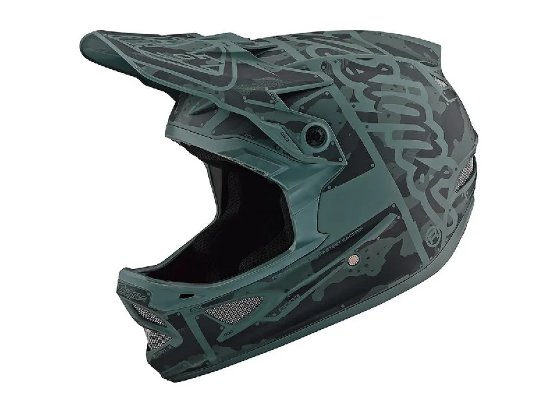 Soft shoe clips-Bicycle helmet prime safe-Troy Lee Designs D3 Fiberlite Factory Camo Full Face Helmet - Green