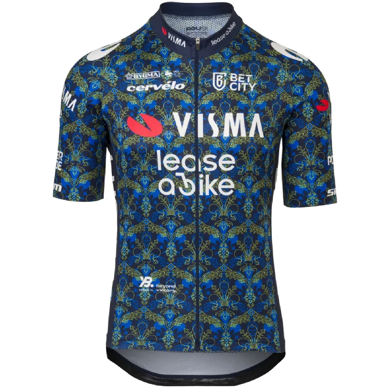 Neon rain shell-cycling clothing with faint warmth-Maglia Agu Team Visma Lease a bike 2024 The Renaissance - Tdf