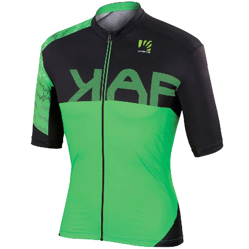 Adjustable bar mirror-cycling clothing with elastic belts-Maglia Karpos Jump - Verde nero