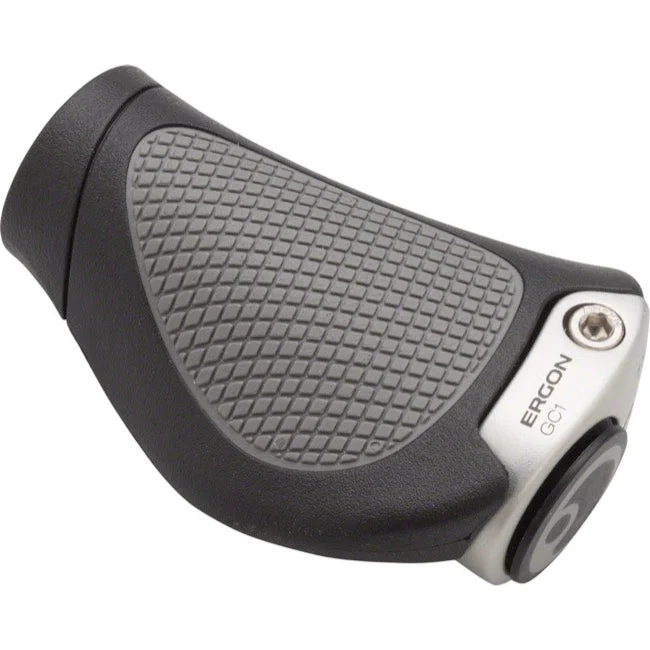 textured flat bicycle grips-Lightweight bike multitool-Ergon GC1 Grips - Rohloff-Nexus - Black-Gray