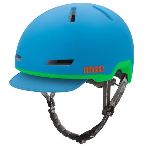 Thin seat pouch-Bicycle helmet band arch-Nutcase Glacier Blue Urban Helmet - Matt Blue-Reflective Tracer