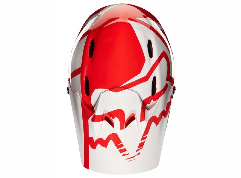 Race-ready MTB jersey-Bicycle helmet end sure-Fox Racing Rampage Race Full Face Helmet - Red-White