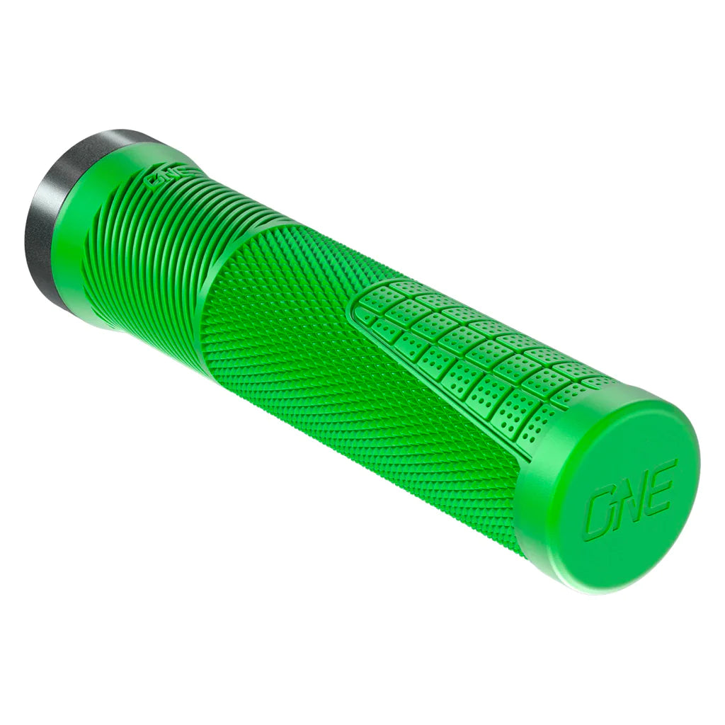 adult retro bicycle grips-Reflective night vest-OneUp Thin Lock-On MTB Grips - Green