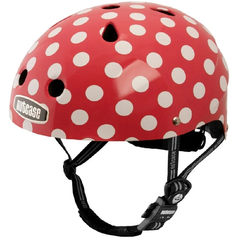 Cooling trail knee pads-Bicycle helmet cape circle-Nutcase Gen3 Urban Helmet - Mini Dots Graphic - Red-White Dots