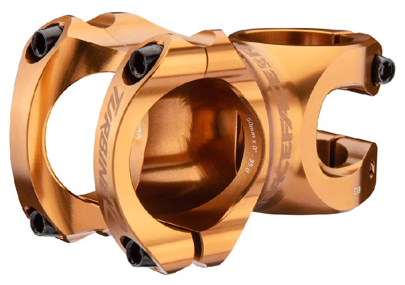 Anti-glare bike glasses-Cooling trail gloves-RaceFace Turbine R 35 Stem - 32mm 35mm Clamp +/-0 1 1/8" Gold