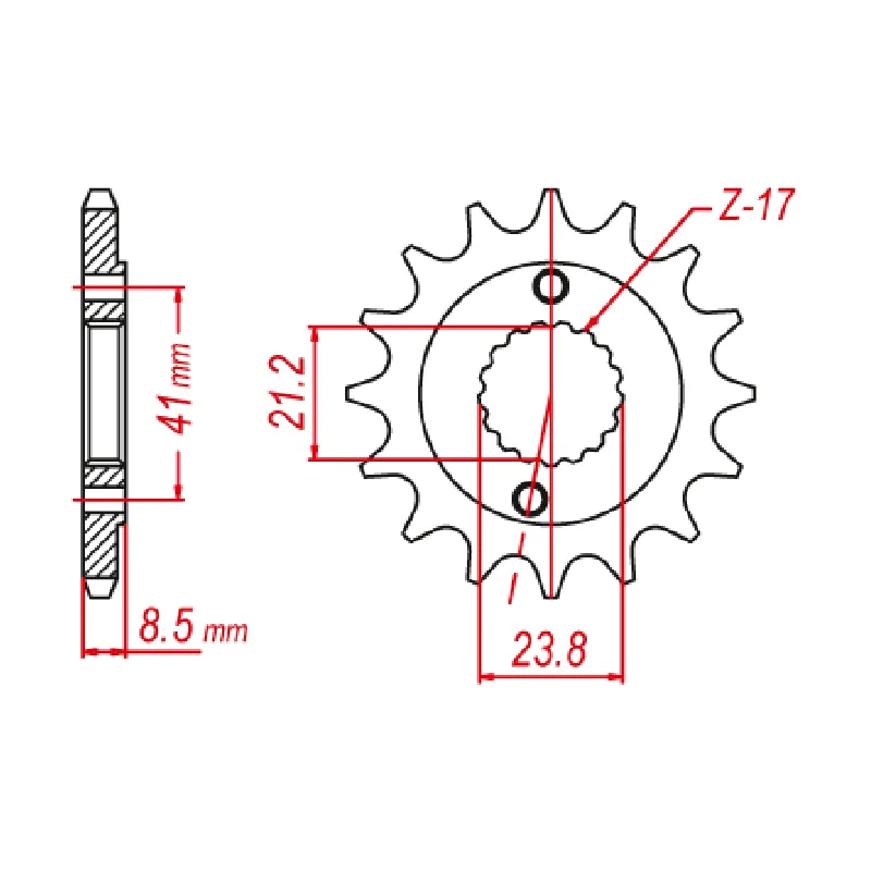 Reflective trail visor-Reflective trail warmers-MTX 1322 Steel Front Sprocket #520 (16T) (10-587-16)